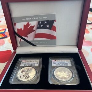 2019 Pride of Two Nations Coin Set PF 70 Canada & US .999 fine silver NO OFFERS